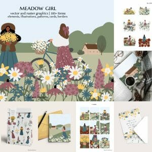 Four Seasons Bundle, people clipart, landscape creator