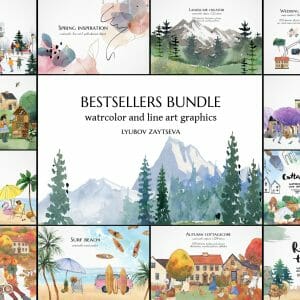 Bestsellers Bundle by Lyubov Zaytseva! 12 clipart in 1