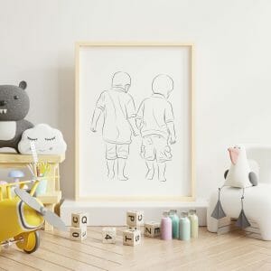 Mercado de productos hechos a mano 625 Line Drawing from Photo Custom Best Friend Gift