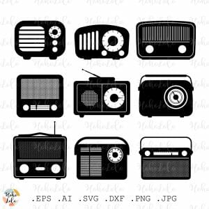 Old Vintage Radio Svg Silhouette