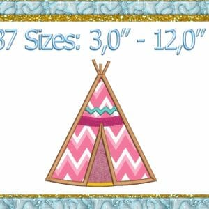 Teepee applique embroidery design wigwam applique embroidery Tipi tent applique tepee applique Teepee Tent applique embroidery tipi applique