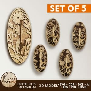 Wardrobe Wall Hook, Hanger Coat, Coat Hooks Bundle Laser Cut Template