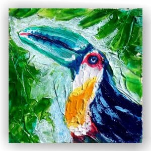 Rainbow Toucan Painting Bird Original Art
