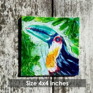 Rainbow Toucan Painting Bird Original Art