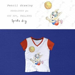 Pencil drawing Sport dog PNG, JPEG