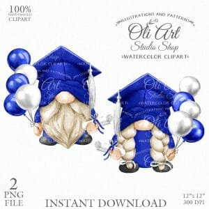 Graduation Gnome Clipart. University alumni.