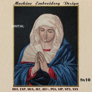 Virgin in Prayer embroidery design