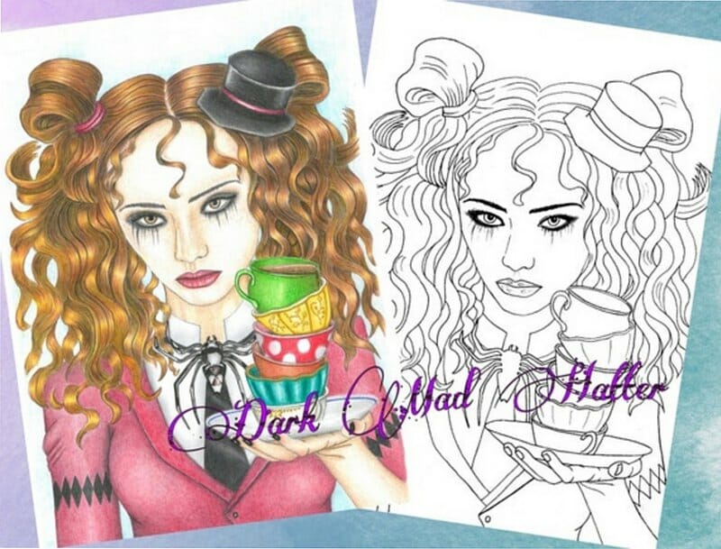 Pdf coloring book "Alice in Wonderland" 10 coloring pages 5 Pdf coloring book "Alice in Wonderland" 10 coloring pages - Image 5