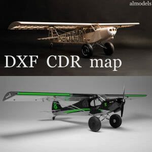 Drawing Piper Super Cub Pa-18 WOOD Version