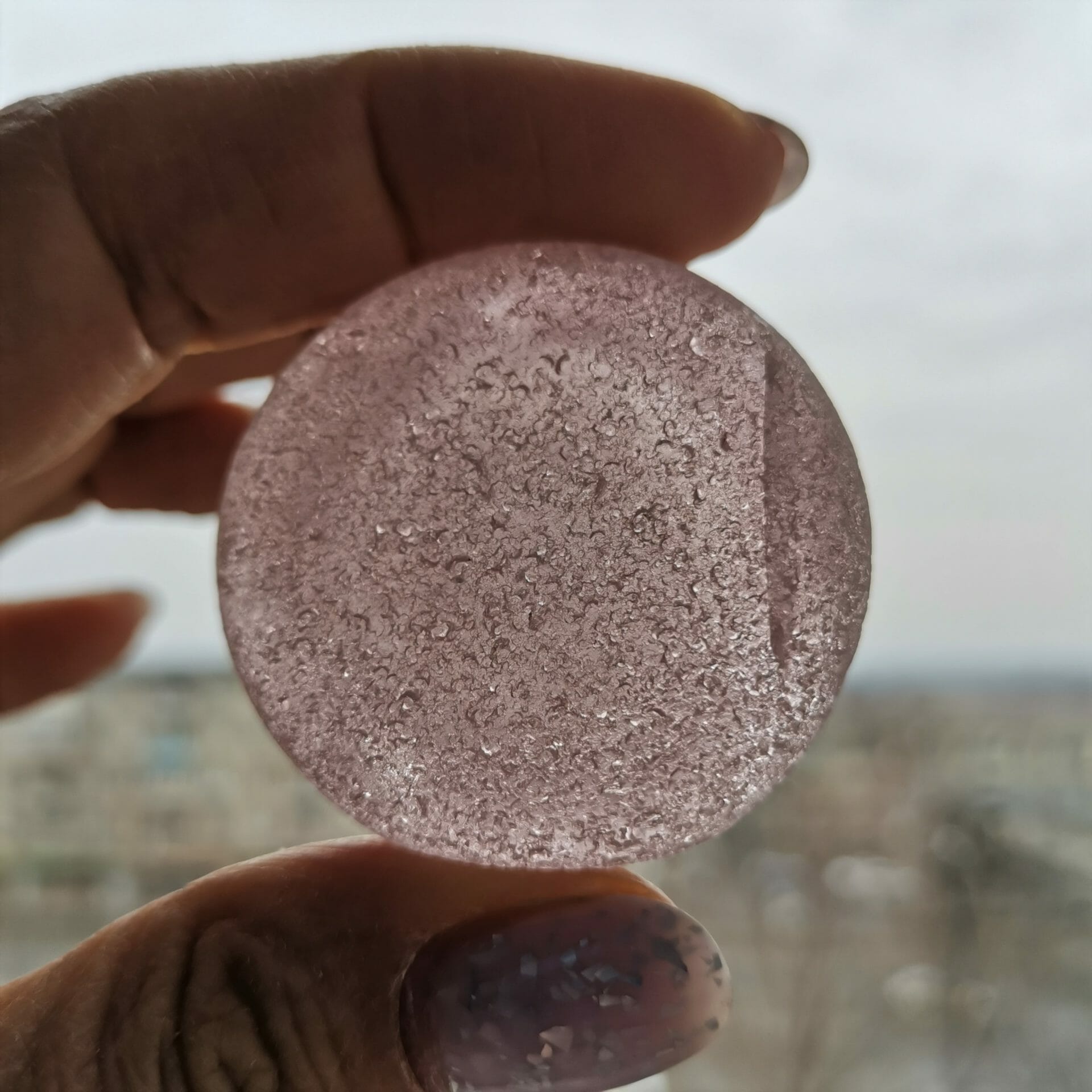 Pink sea glass bottom P106