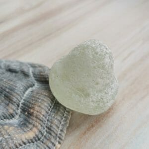 White genuine sea glass stopper WT32