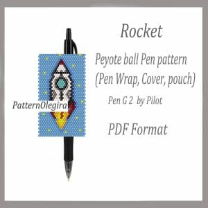 ROCKET Bead pattern PDF file Bead pen wraps Bead cover pen Olegirabeadpatterns