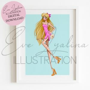 Sailor Venus - inspired fashion illustration.