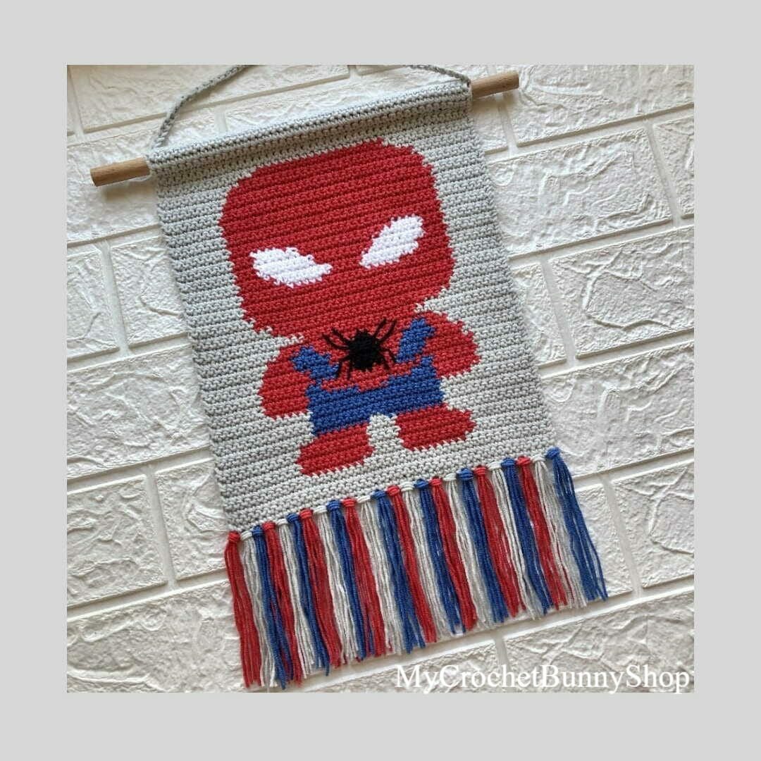 Spiderman Crochet Wall Hanging pattern PDF 2 spiderman-crochet-wall-hanging