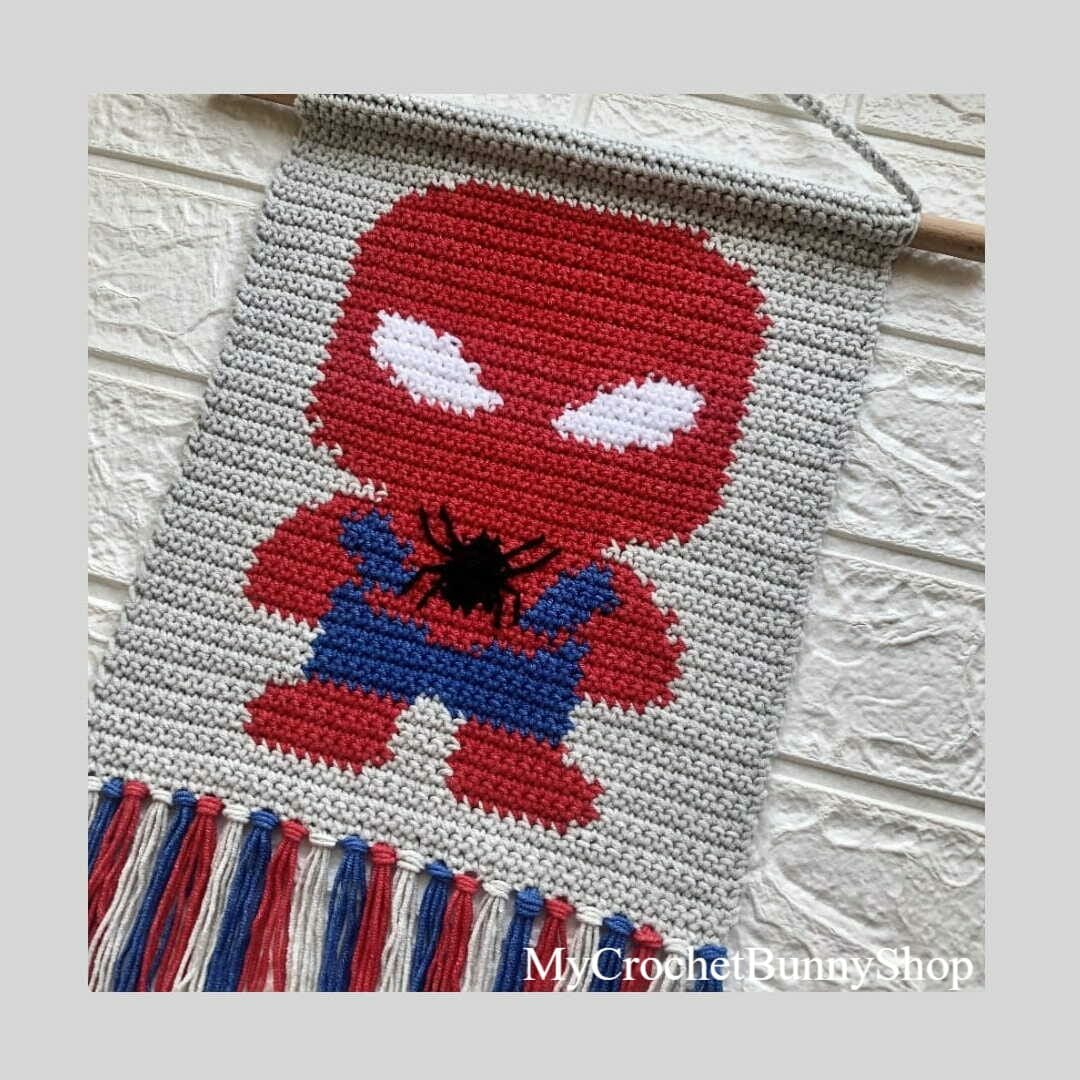 Spiderman Crochet Wall Hanging pattern PDF 4 spiderman-crochet-wall-hanging