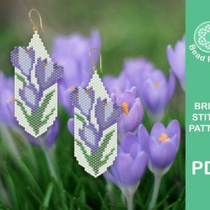 Crocus brick stitch earrings