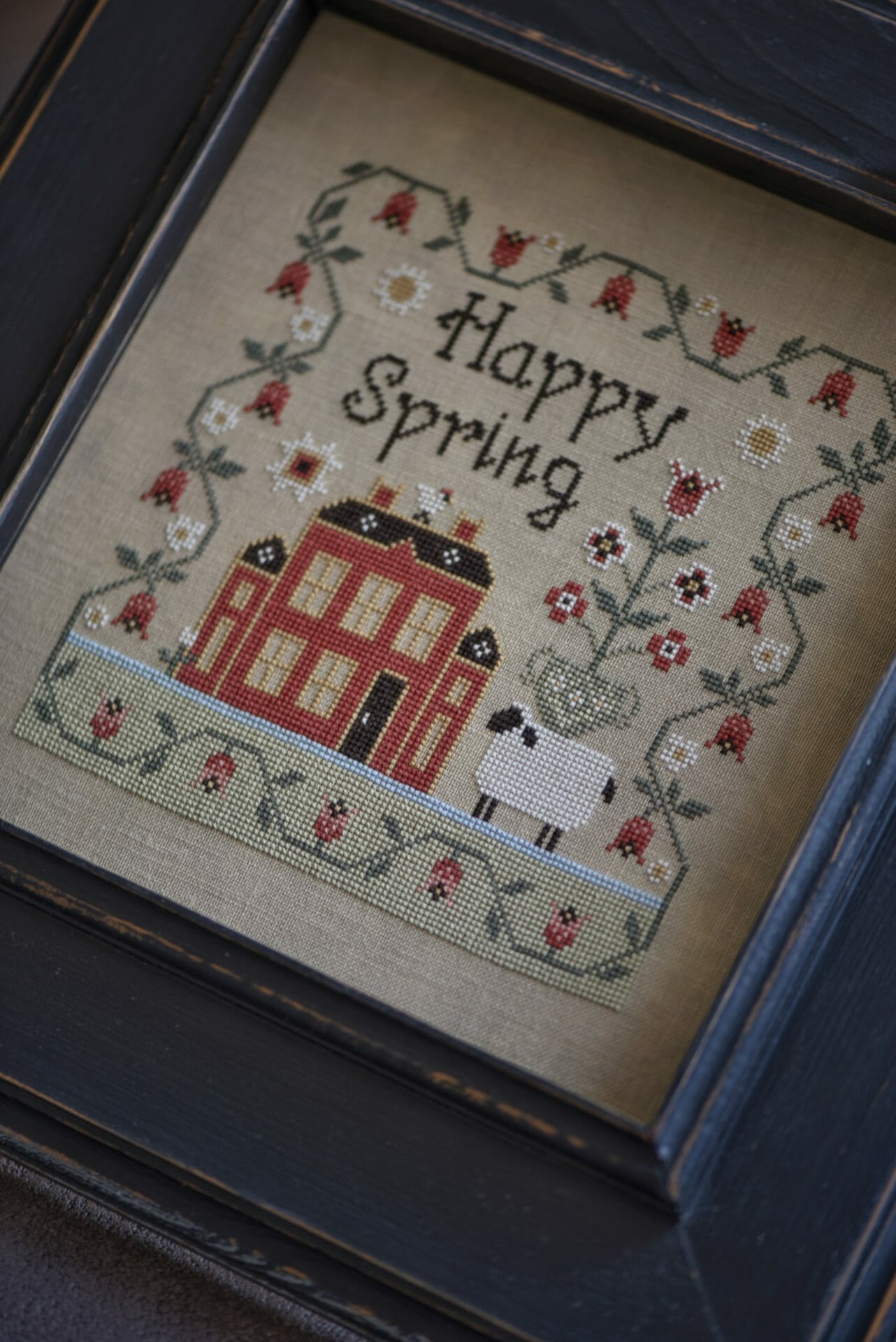 Happy Spring Printed Cross Stitch Pattern