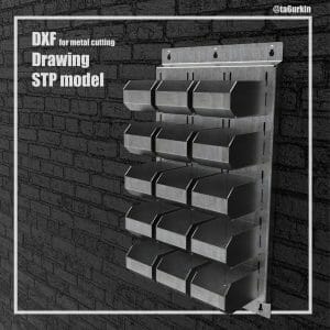 Sheet Metal Plans Drawings Wall Shelf 1 (DXF, PDF)