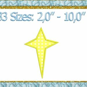 Star applique embroidery design
