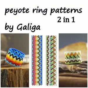 Colorful seed bead peyote ring patterns diy beading