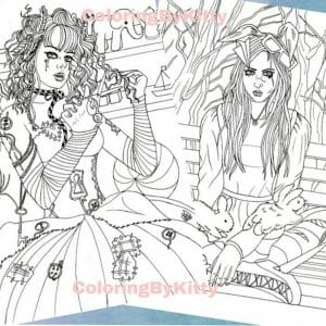 Pdf coloring book “Freaks” 10 coloring pages and 1 bonus grayscale