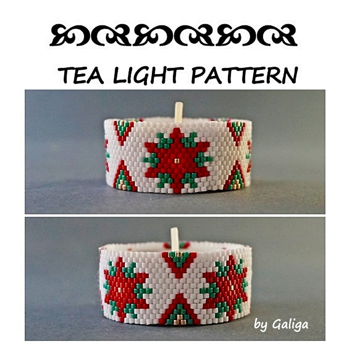 Poinsettia Tea light holder pattern Christmas home decor