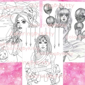 Pdf coloring book “Peekaboo” 10 coloring pages and 1 bonus grayscale