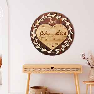 Heart Multilayer Wall Art Love Gift Custom Name Wedding