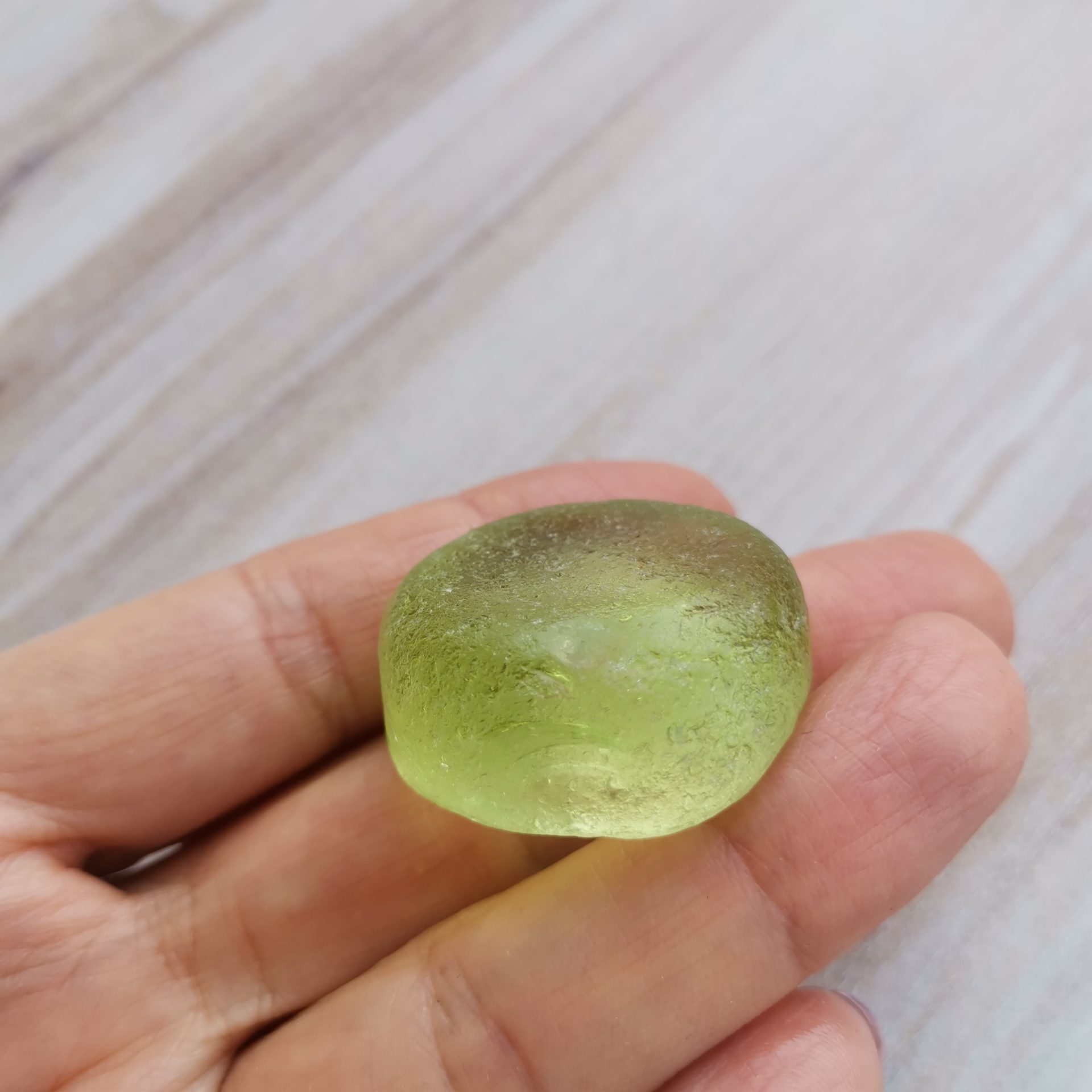 Green sea glass bottom G52