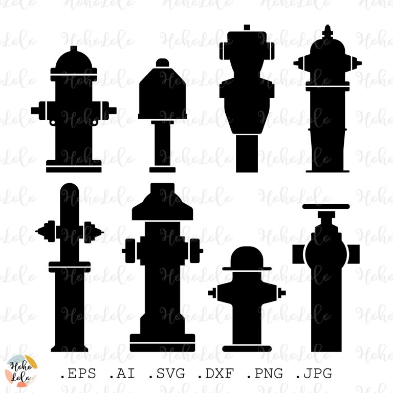 Fire Hydrant Svg Silhouette Template Dxf Clipart Png