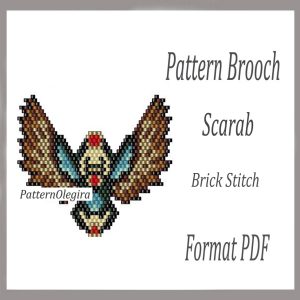 SCARAB Bead brooch pattern PDF file Scarab brick stitch bead pattern