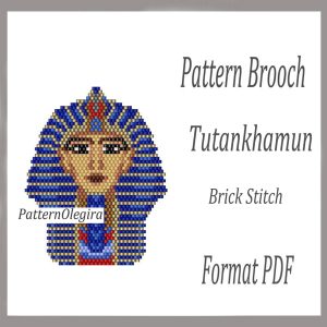 TUTANKHAMUN Bead brooch pattern PDF file Tutankhamun brick stitch bead pattern