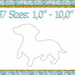 Dachshund silhouette embroidery design 83