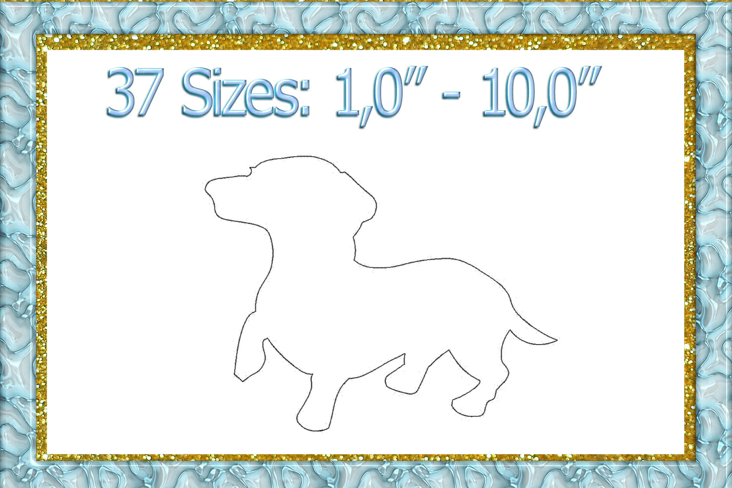 Dachshund silhouette embroidery design 83 1 Dachshund silhouette embroidery design 83
