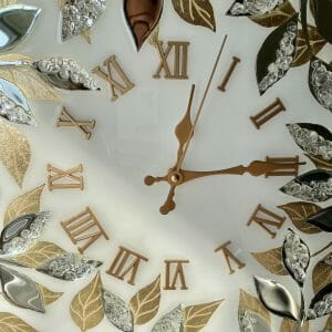 Luxury wall clock White and gold Large wall clock