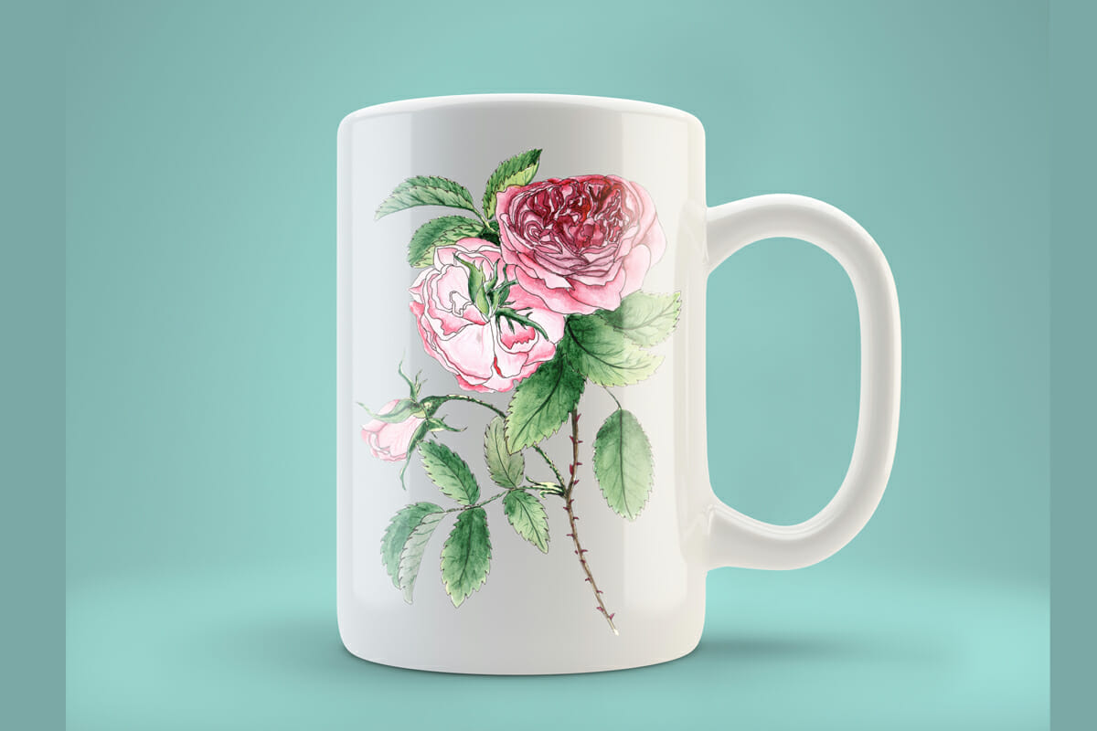 Watercolor sublimation Pink roses PNG, JPEG 2 Watercolor sublimation Pink roses PNG, JPEG - Image 2