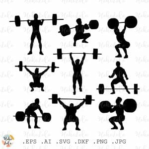 Weightlifter Svg Silhouette