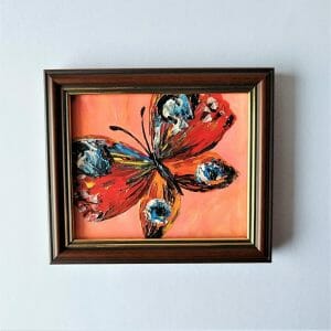 Butterfly painting wall decor insect artwork small art