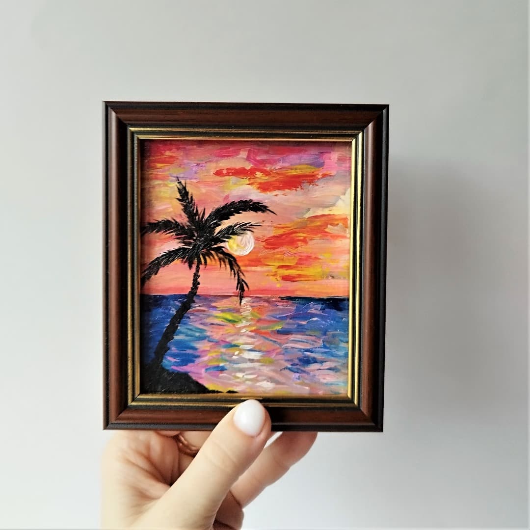 acrylic beach sunset paintings