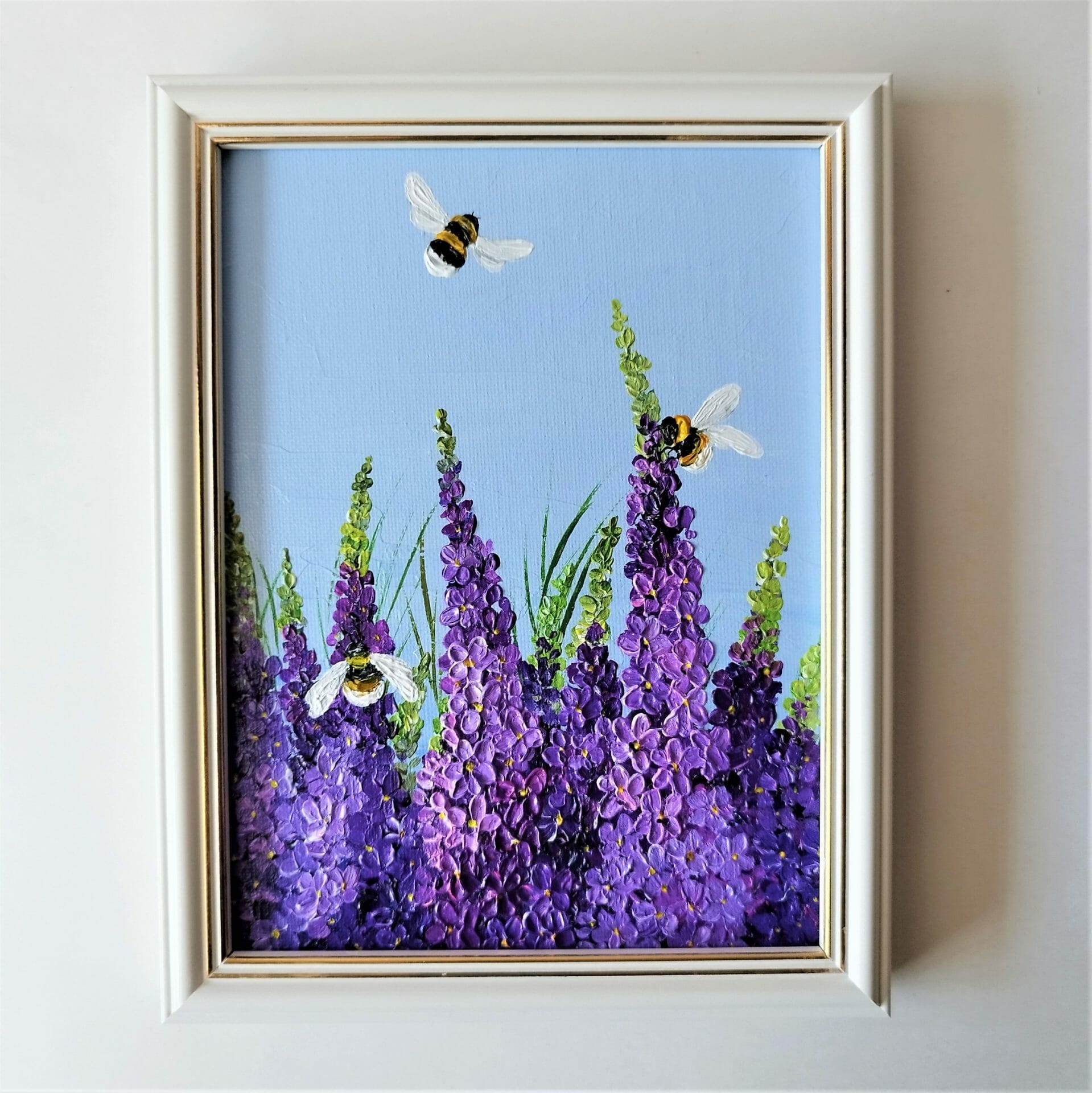 insect artwork floral acrylic painting wall decoration