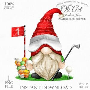 Golf Gnome Png Clipart.