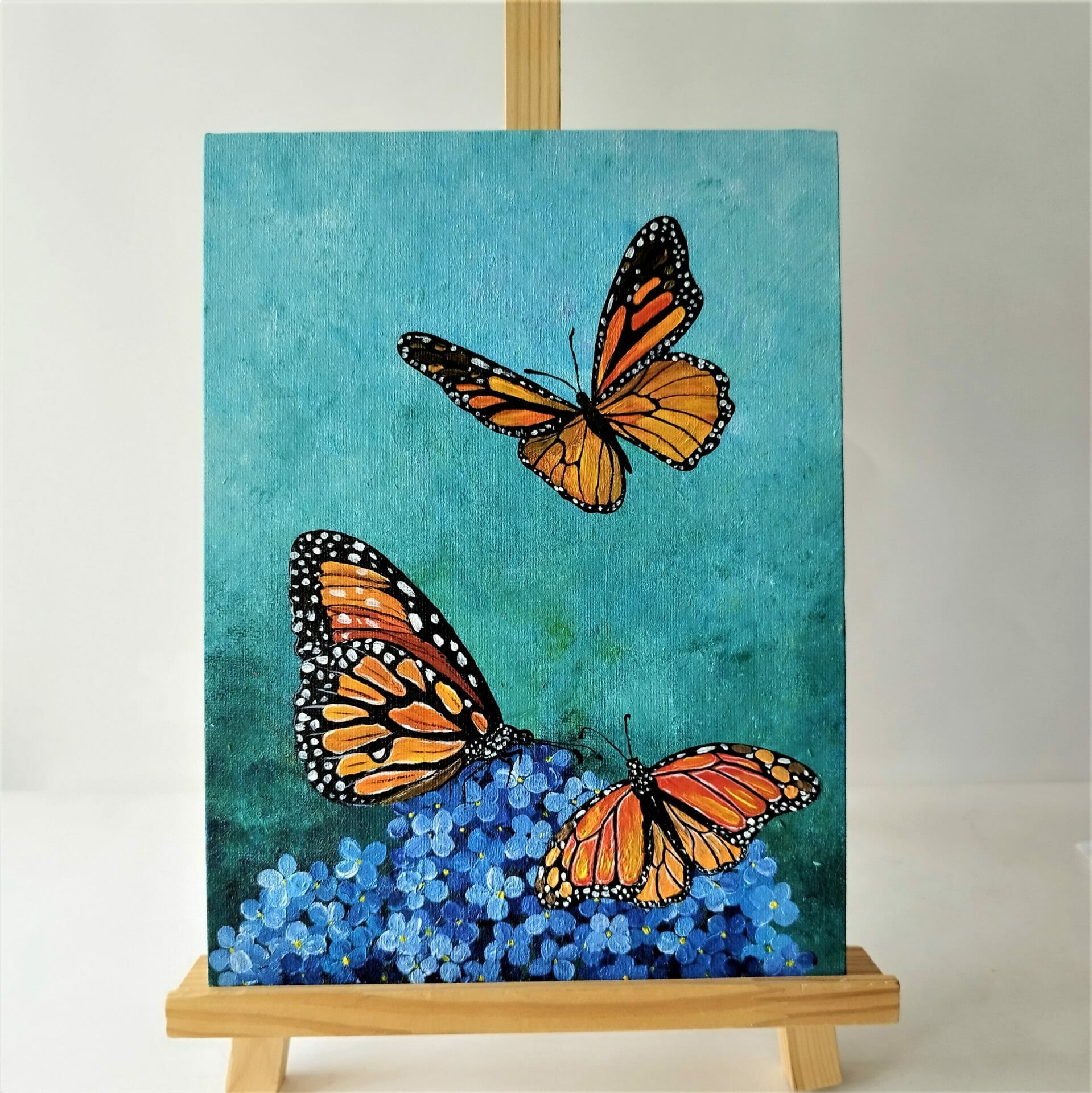 Monarch Butterfly Painting: Acrylic Insect Art Small - Shop