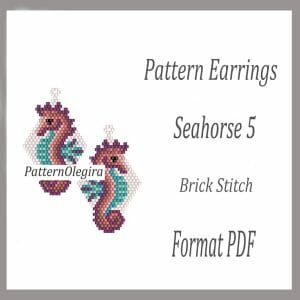 SEAHORSE 5 Earrings bead patterns PDF file Beading patterns Beading earrings Beading Seahorse Olegirabeadpattern