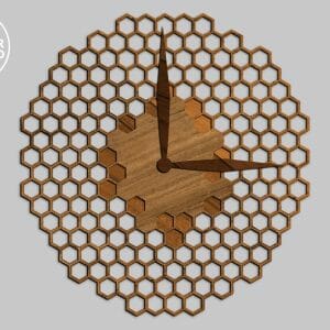 Honeycomb Wall Clock Multilayer Laser Cut Template