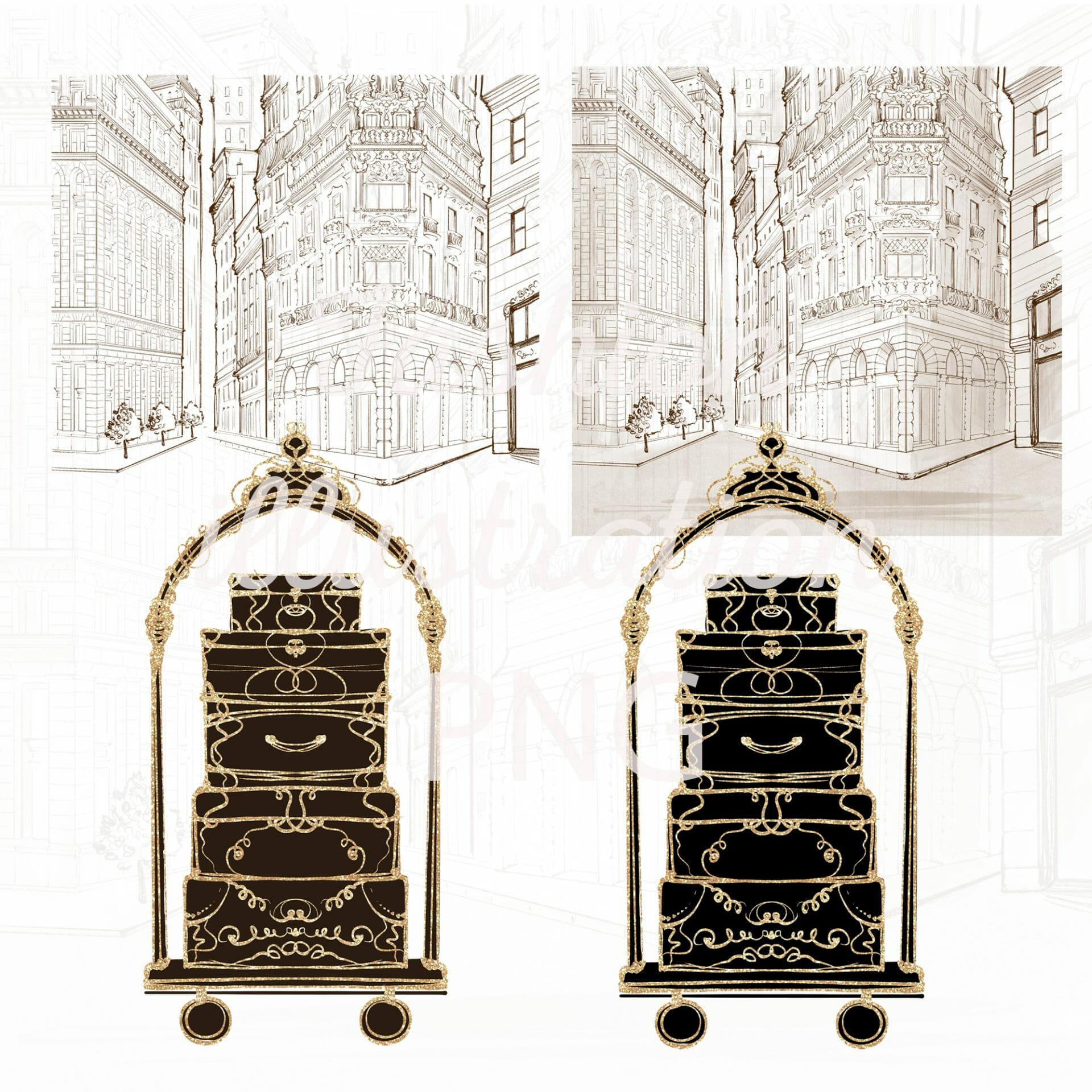 Fashion illustration - Girl with a fashion suitcase 5 Fashion illustration - Girl with a fashion suitcase - Image 5