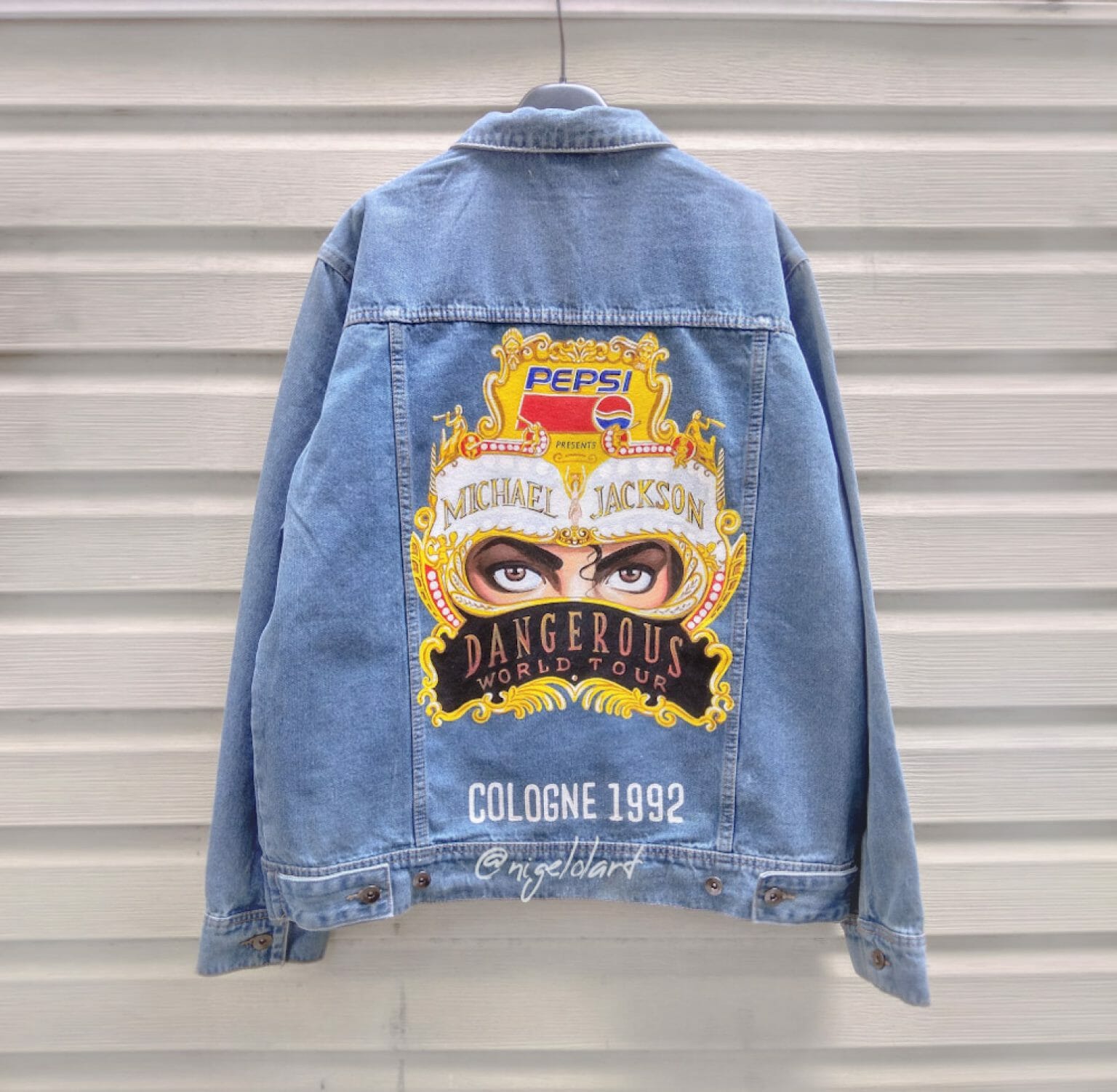 Michael Jackson Dangerous Painted denim jacket Custom gifts Jean jacket ...