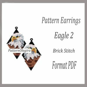 Eagle 2 Earrings bead patterns PDF file Beading patterns Beading earrings Beading Eagle Olegirabeadpattern