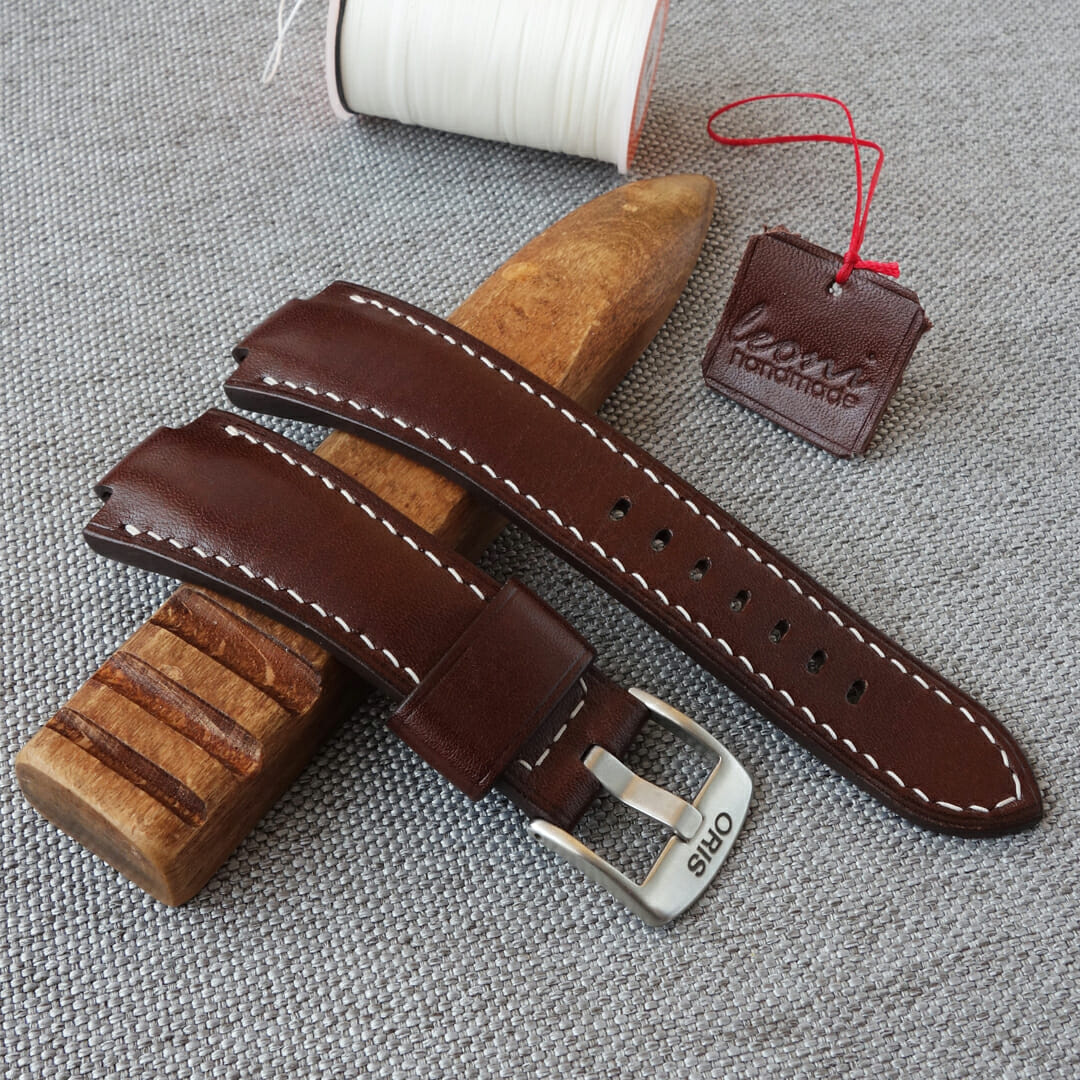 Watch Strap for ORIS Aquis brown leather watchband Crealandia