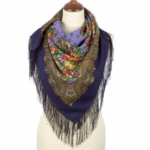 1830-15 Original Pavlovo Posad Russian Shawl 100% Wool scarf 89×89 cm