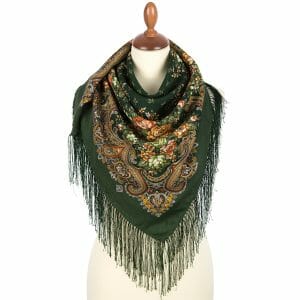 1830-9 Original Pavlovo Posad Russian Shawl 100% Wool scarf 89×89 cm
